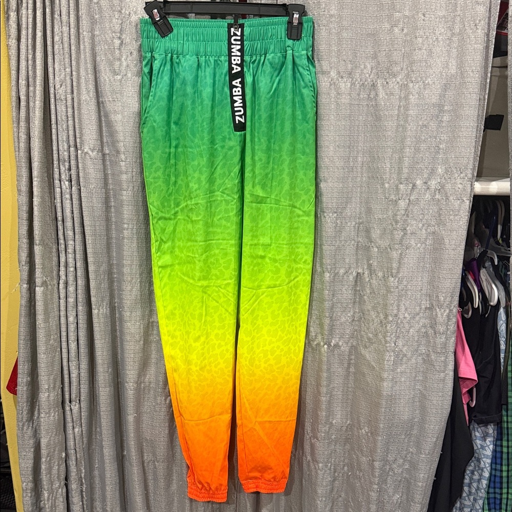 Zumba Fitness Vibrant Gradient Joggers - Green, Yellow, Orange